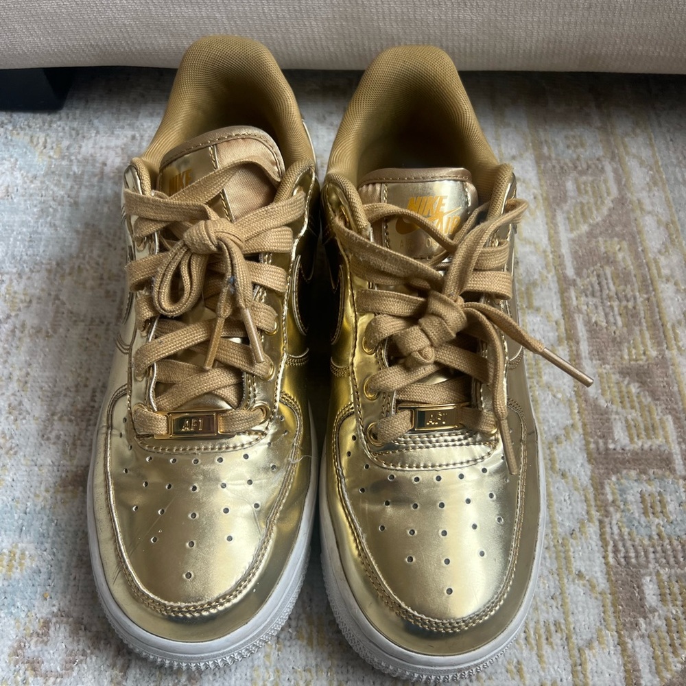 Metallic Gold Air Force Ones Lows